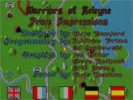 Title screen of Warriors Of Releyne on the Atari ST.